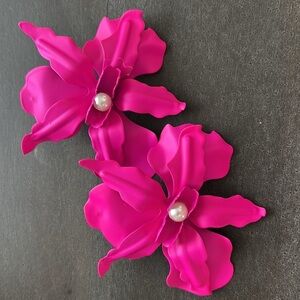 Botanical Floral Earrings with Pearls